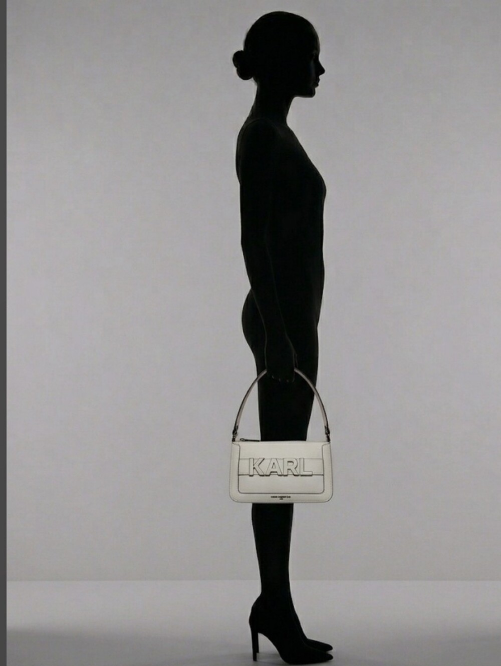 Leather Karl Lagerfeld Noveau Minimalist Block Letter Bag w/dustbag - Picture 16 of 16